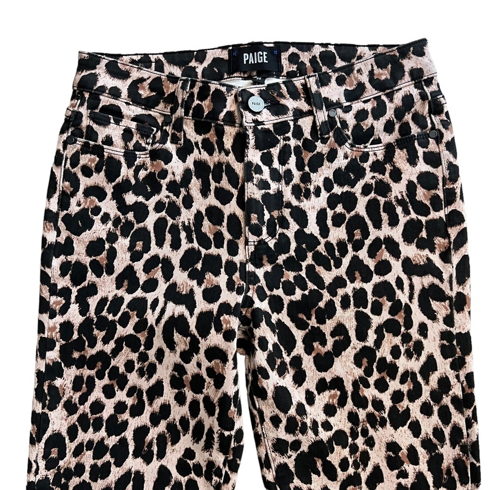 PAIGE Hoxton Ankle Skinny Jeans Pink Leopard Size 26 EUC - Picture 4 of 11